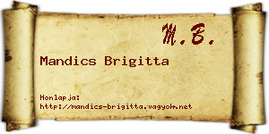 Mandics Brigitta névjegykártya